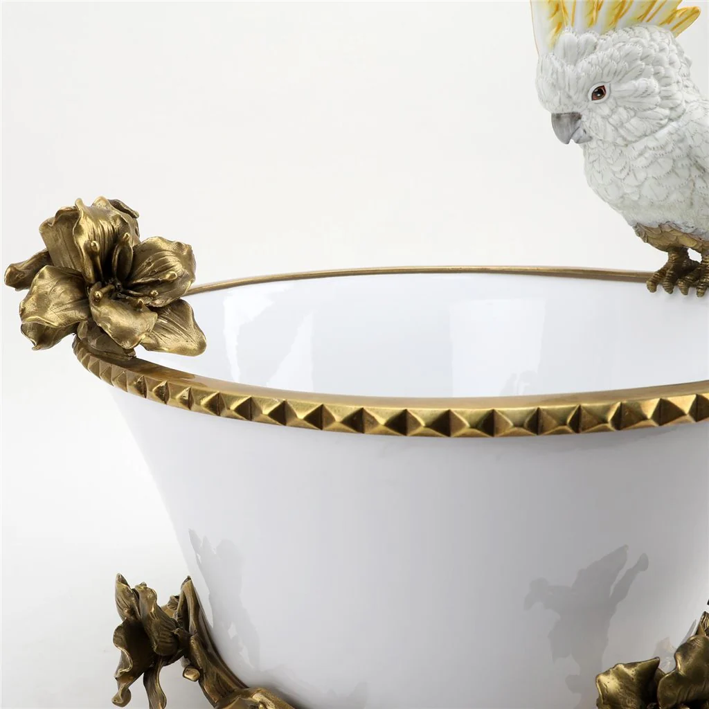 Danny's Fine Porcelain Parrot And Bowl With Bronze Ormolu 60382 - Image 17