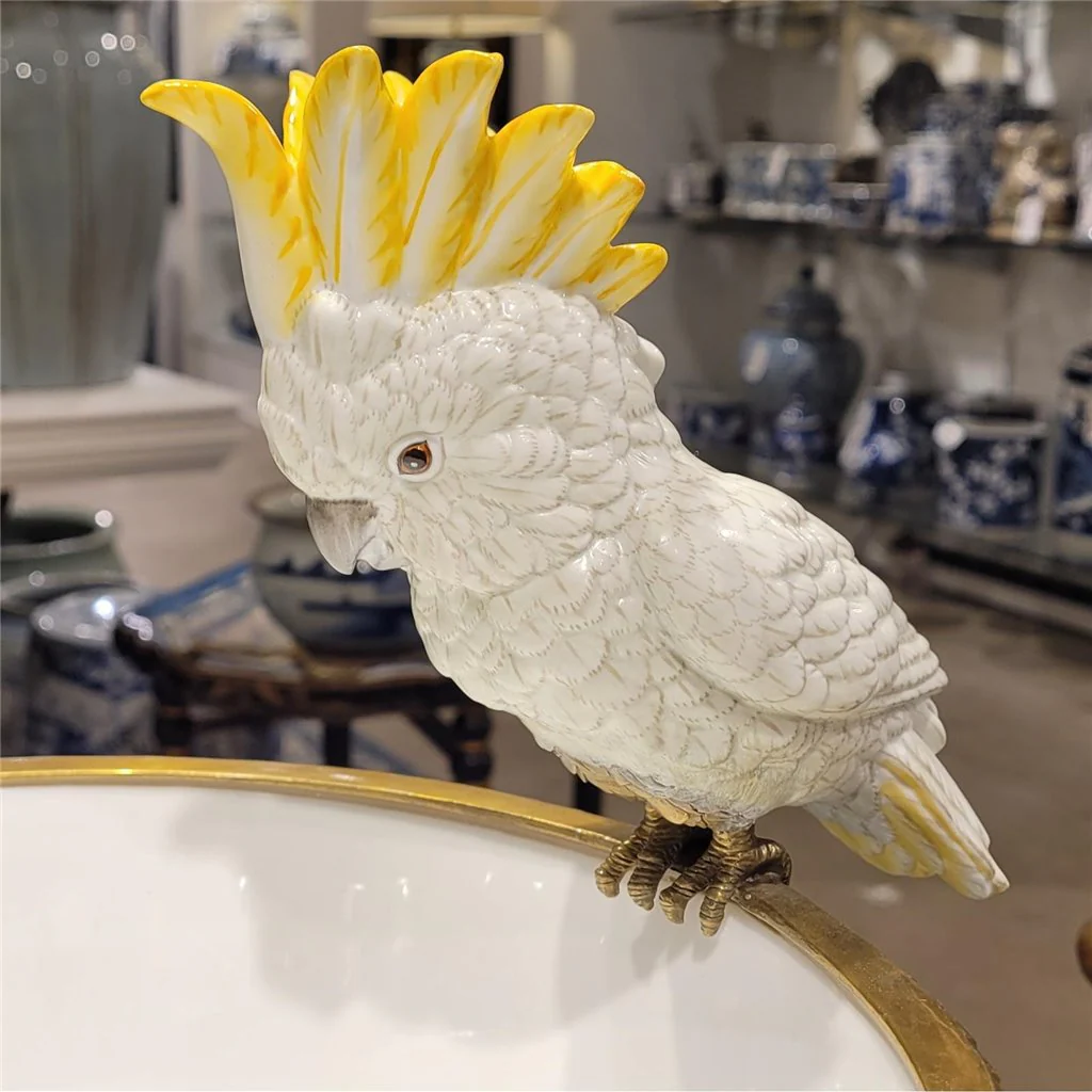 Danny's Fine Porcelain Parrot And Bowl With Bronze Ormolu 60382 - Image 3