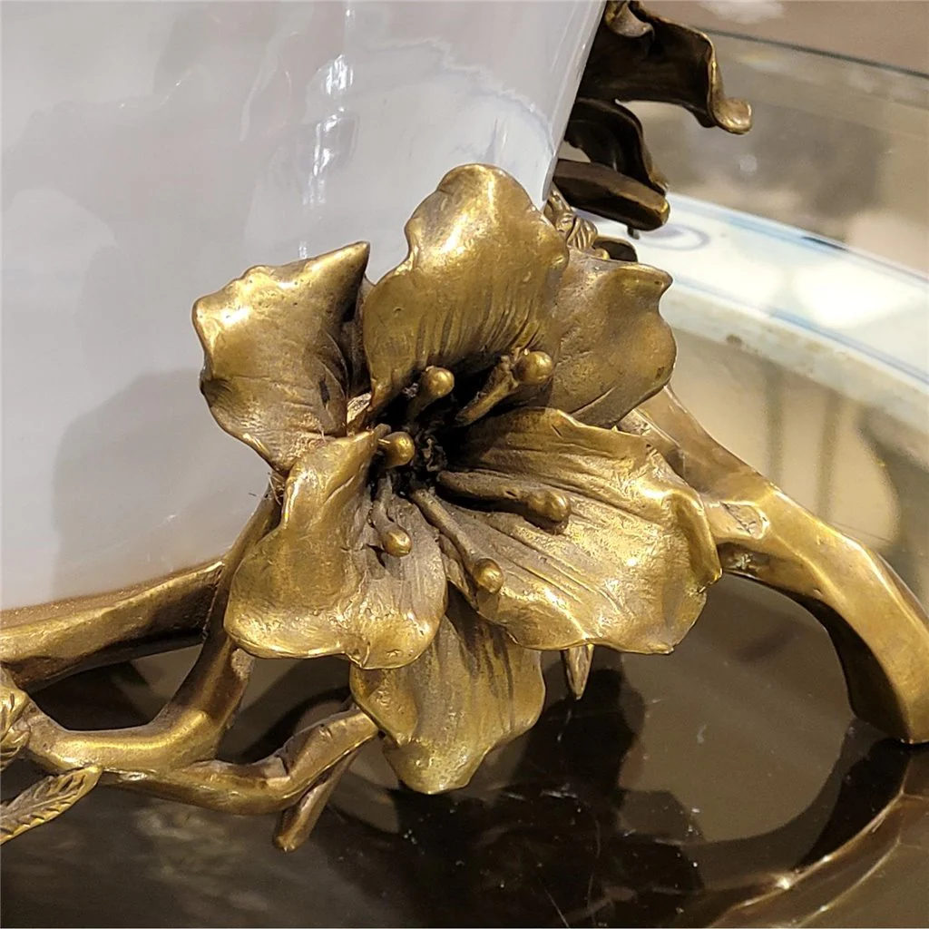 Danny's Fine Porcelain Parrot And Bowl With Bronze Ormolu 60382 - Image 5