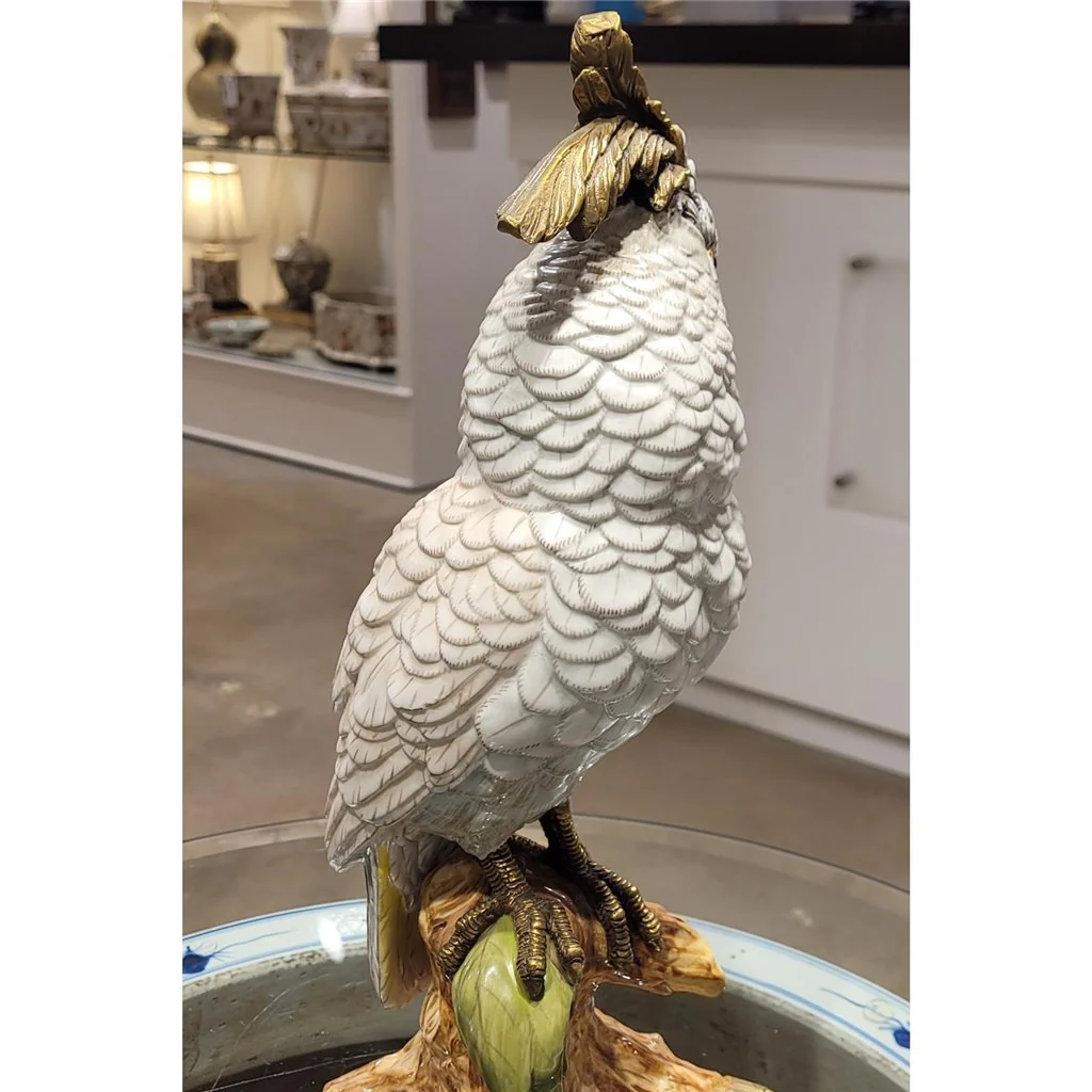 Danny's Fine Porcelain Parrot Figure With Bronze Base 60361 - Image 4