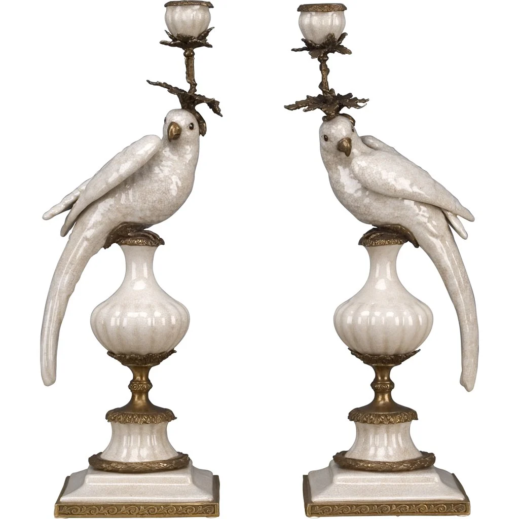 Danny's Fine Porcelain Parrot With Bronze- White Crackle 14130 - Image 14