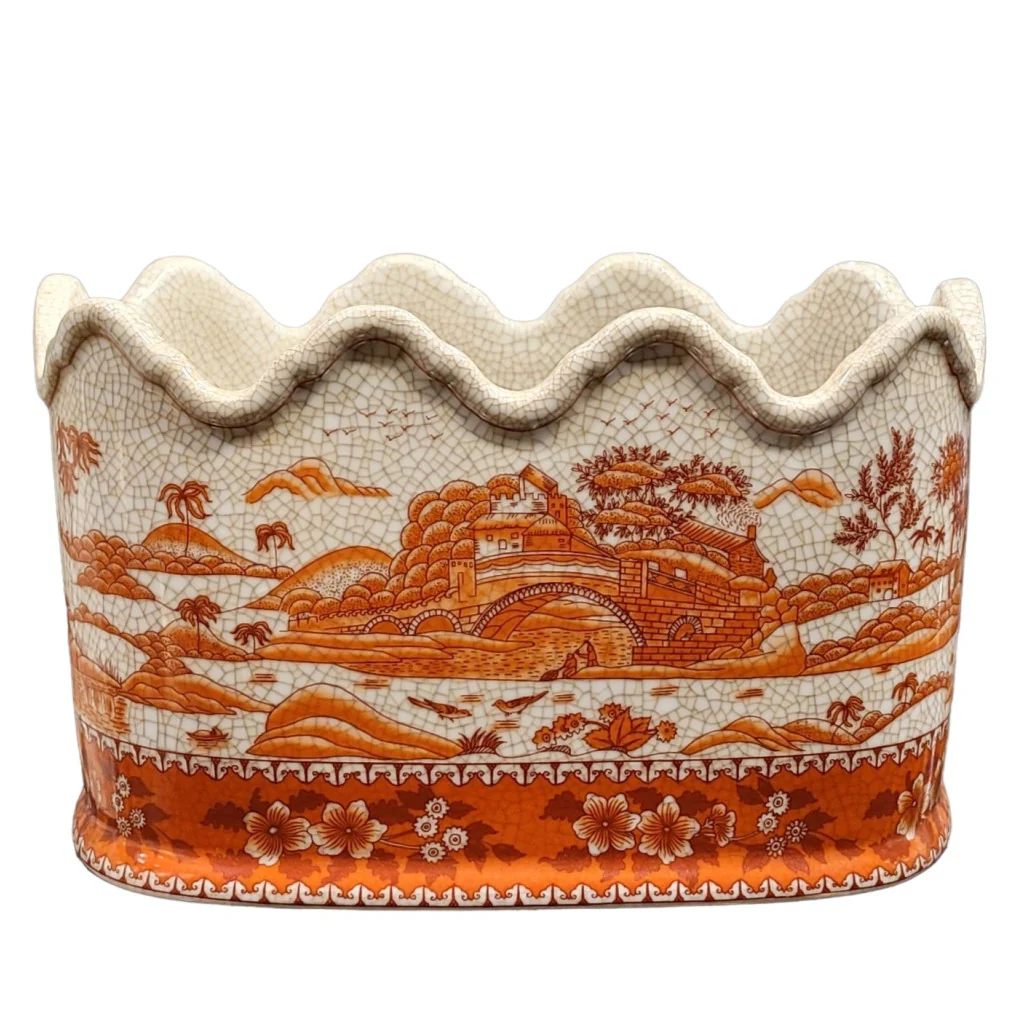 Danny's Fine Porcelain Planter- Red And White Willow 14115