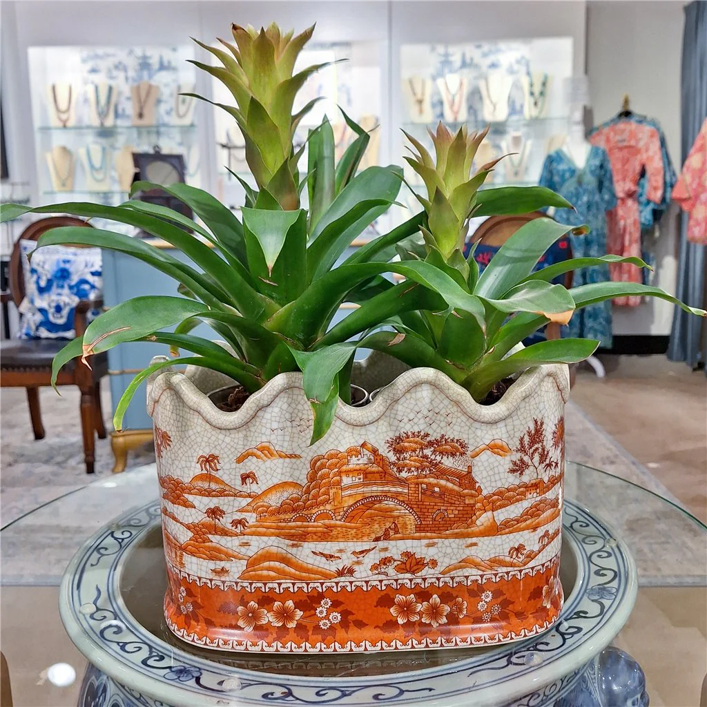 Danny's Fine Porcelain Planter- Red And White Willow 14115 - Image 5
