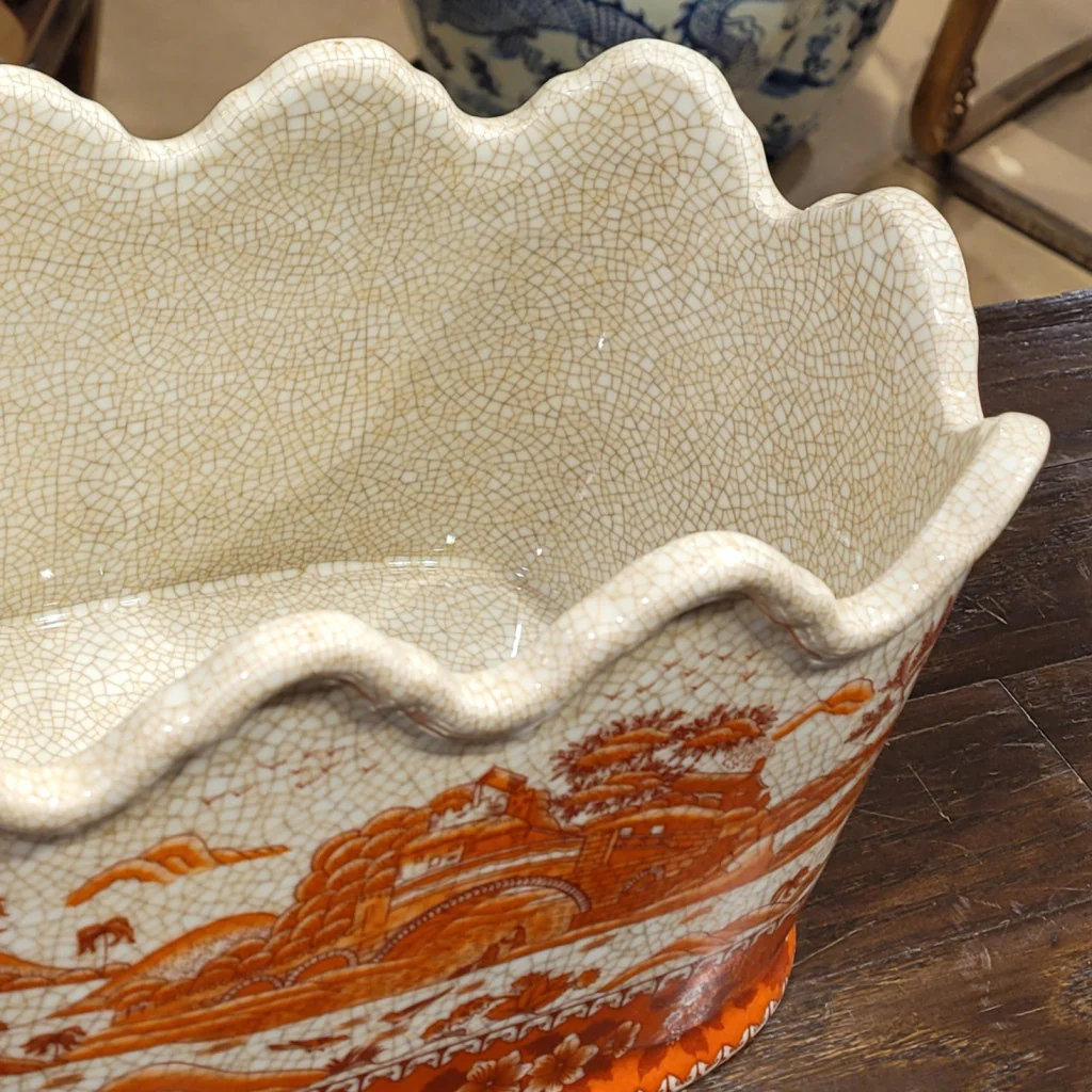 Danny's Fine Porcelain Planter- Red And White Willow 14115 - Image 8