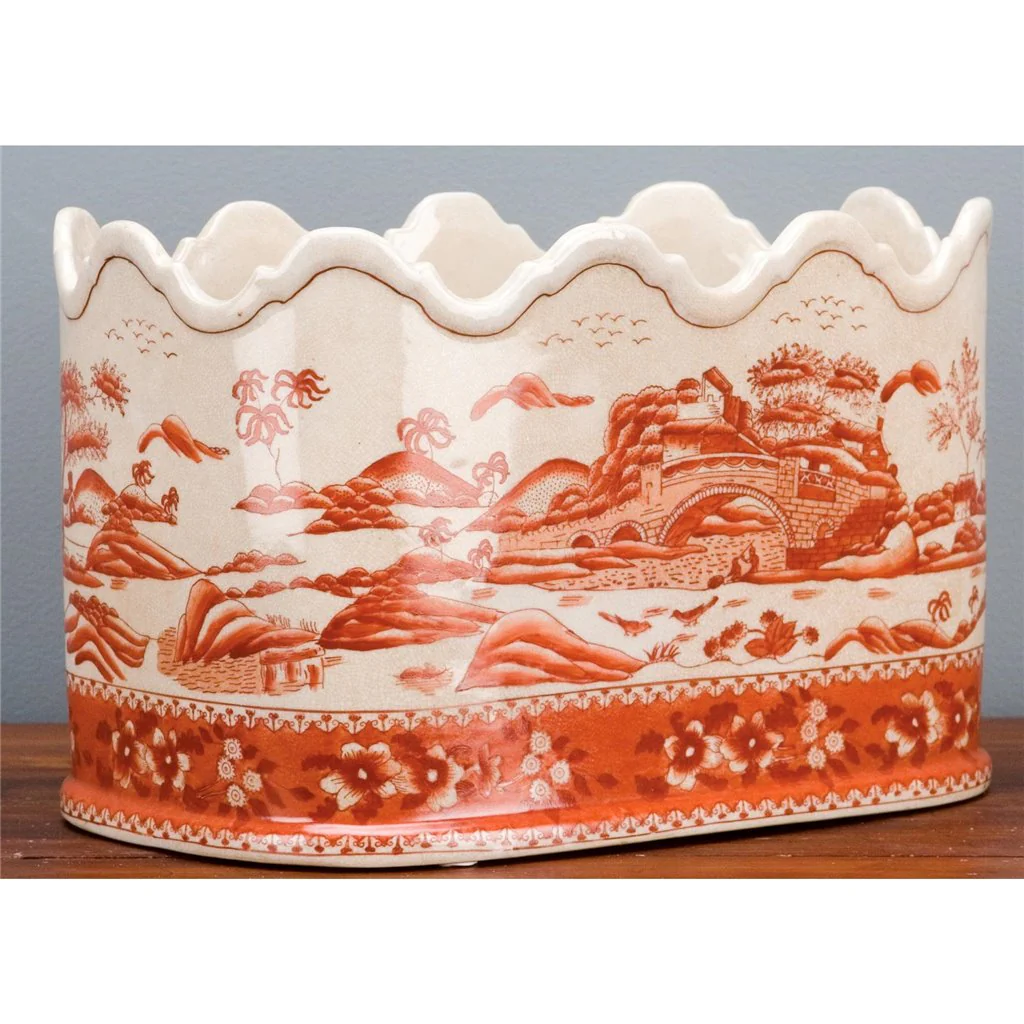 Danny's Fine Porcelain Planter- Red And White Willow 14115 - Image 9