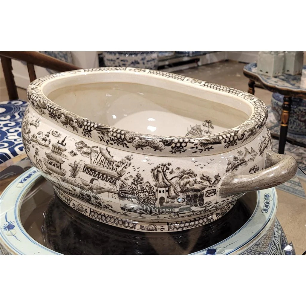 Danny's Fine Porcelain Porcelain Basin Footbath - Black And White Willow 14234 - Image 10