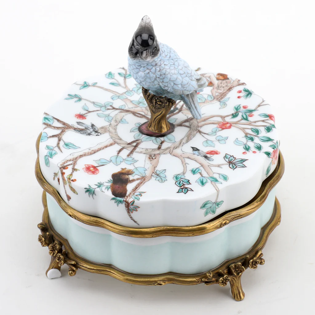 Danny's Fine Porcelain Porcelain Box With Bronze Ormolu And Bird Top - Garden Of Life 60411 - Image 11