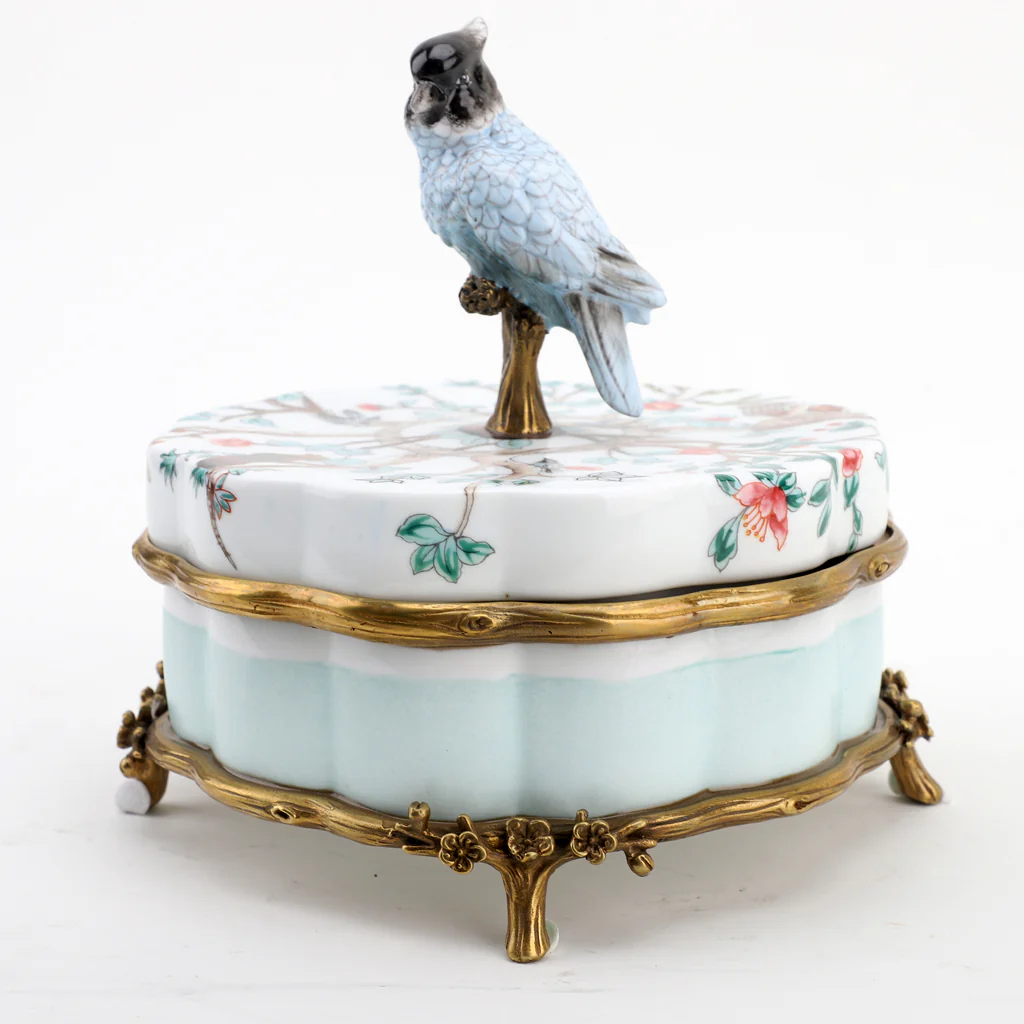 Danny's Fine Porcelain Porcelain Box With Bronze Ormolu And Bird Top - Garden Of Life 60411 - Image 13