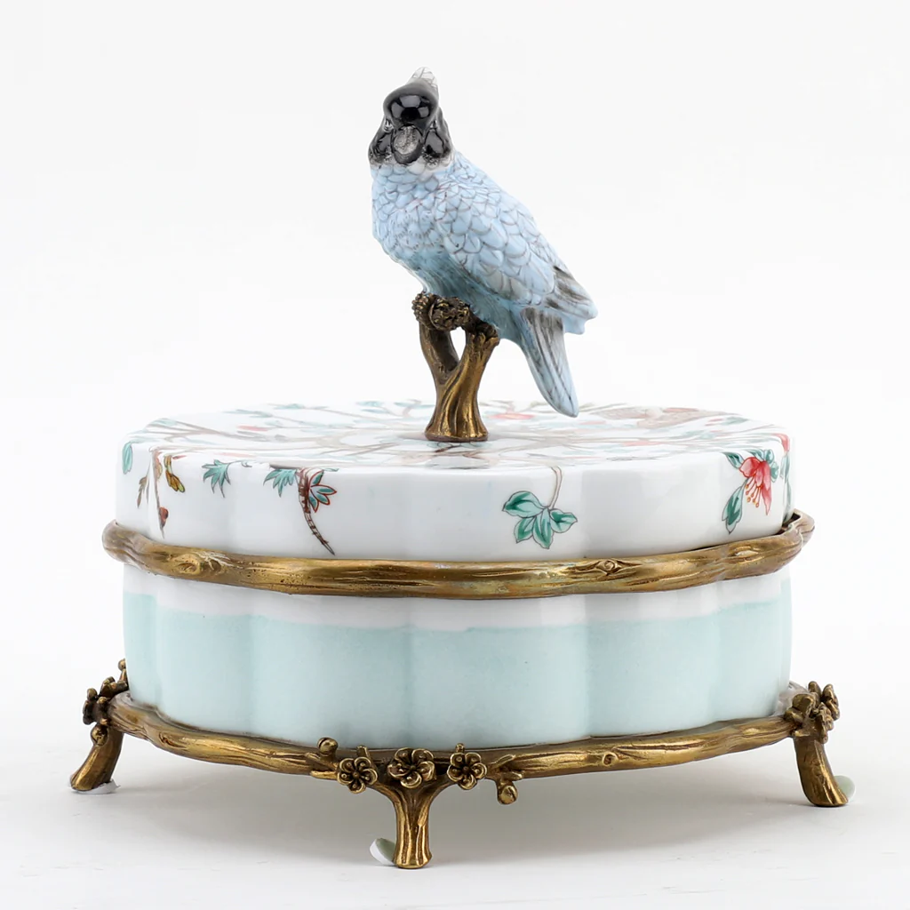Danny's Fine Porcelain Porcelain Box With Bronze Ormolu And Bird Top - Garden Of Life 60411 - Image 3