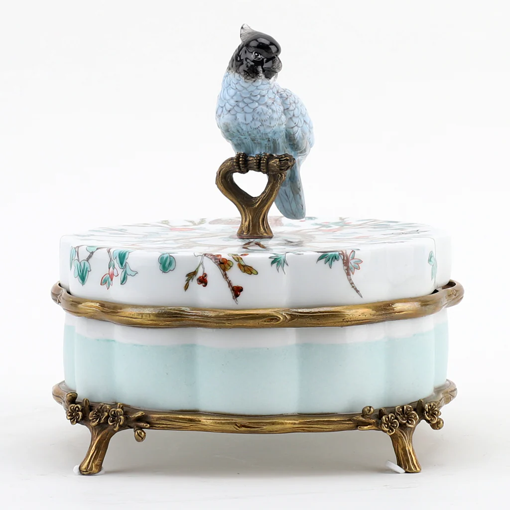 Danny's Fine Porcelain Porcelain Box With Bronze Ormolu And Bird Top - Garden Of Life 60411 - Image 4