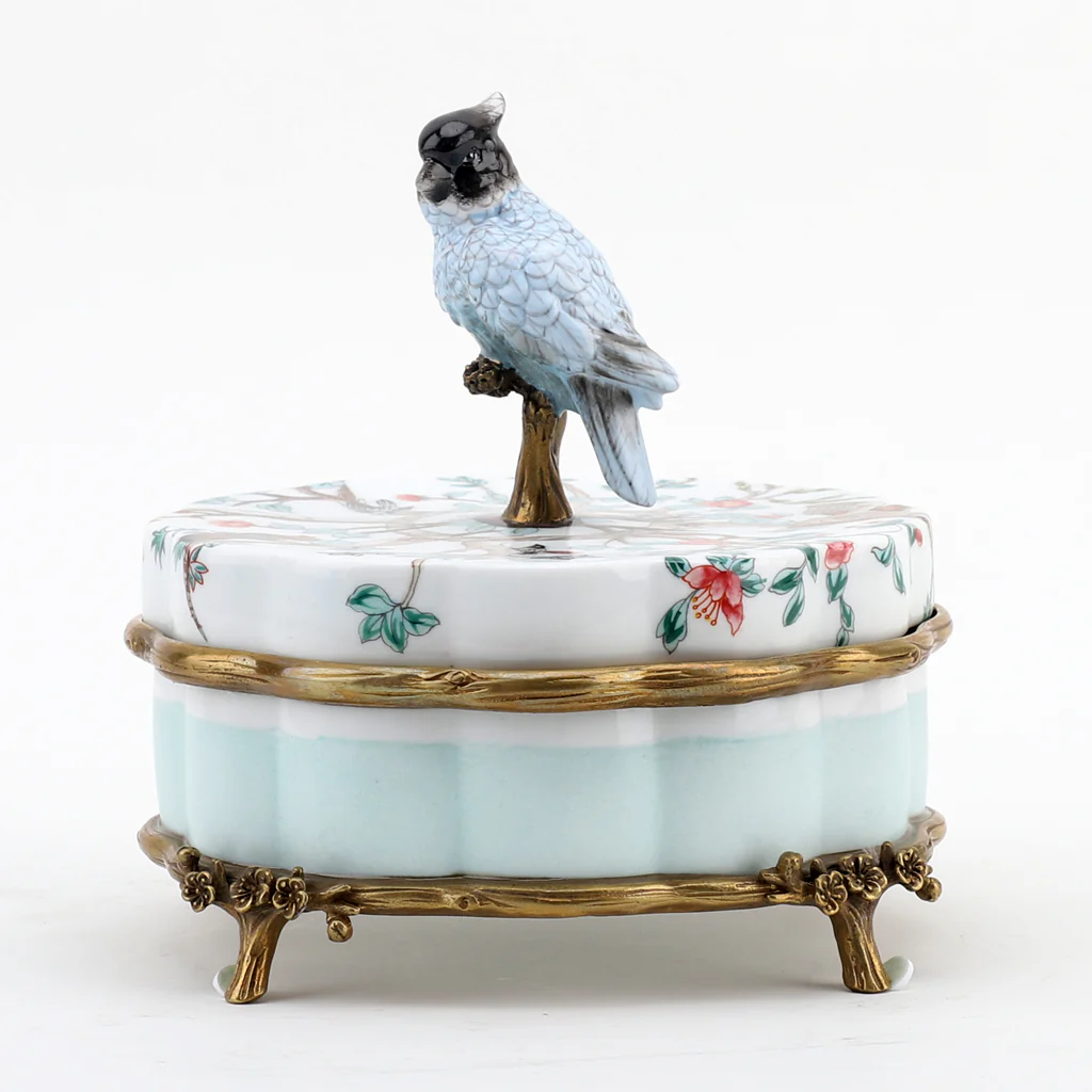 Danny's Fine Porcelain Porcelain Box With Bronze Ormolu And Bird Top - Garden Of Life 60411 - Image 5