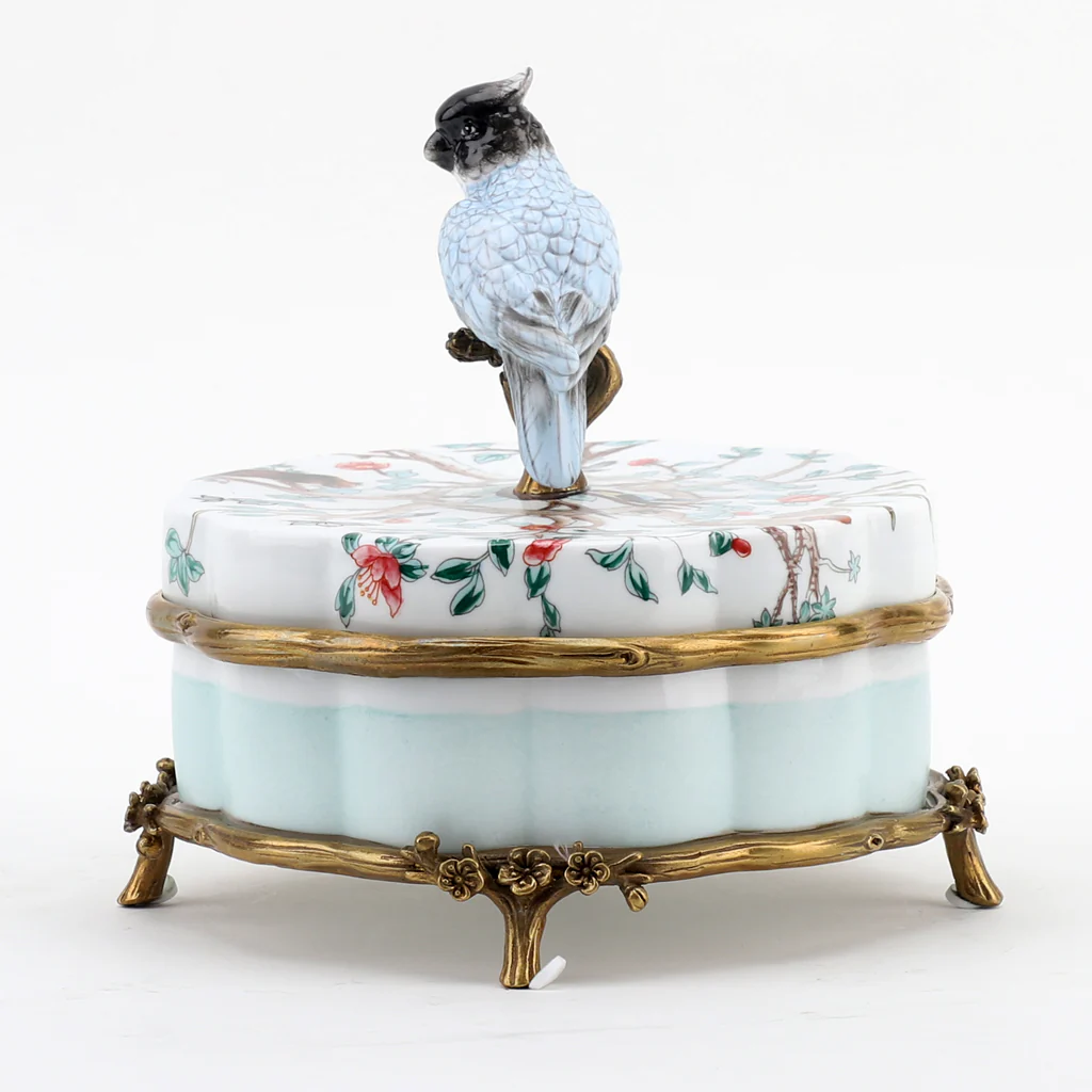 Danny's Fine Porcelain Porcelain Box With Bronze Ormolu And Bird Top - Garden Of Life 60411 - Image 6