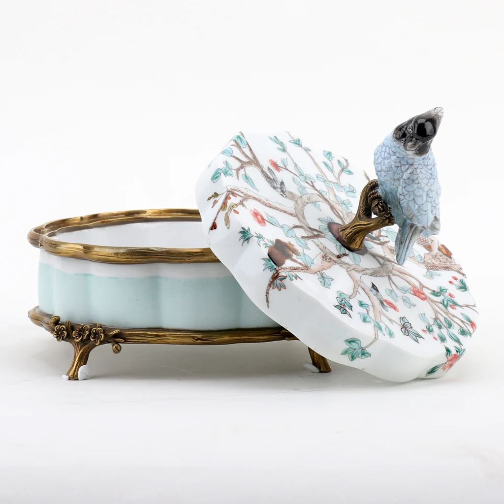 Danny's Fine Porcelain Porcelain Box With Bronze Ormolu And Bird Top - Garden Of Life 60411 - Image 7