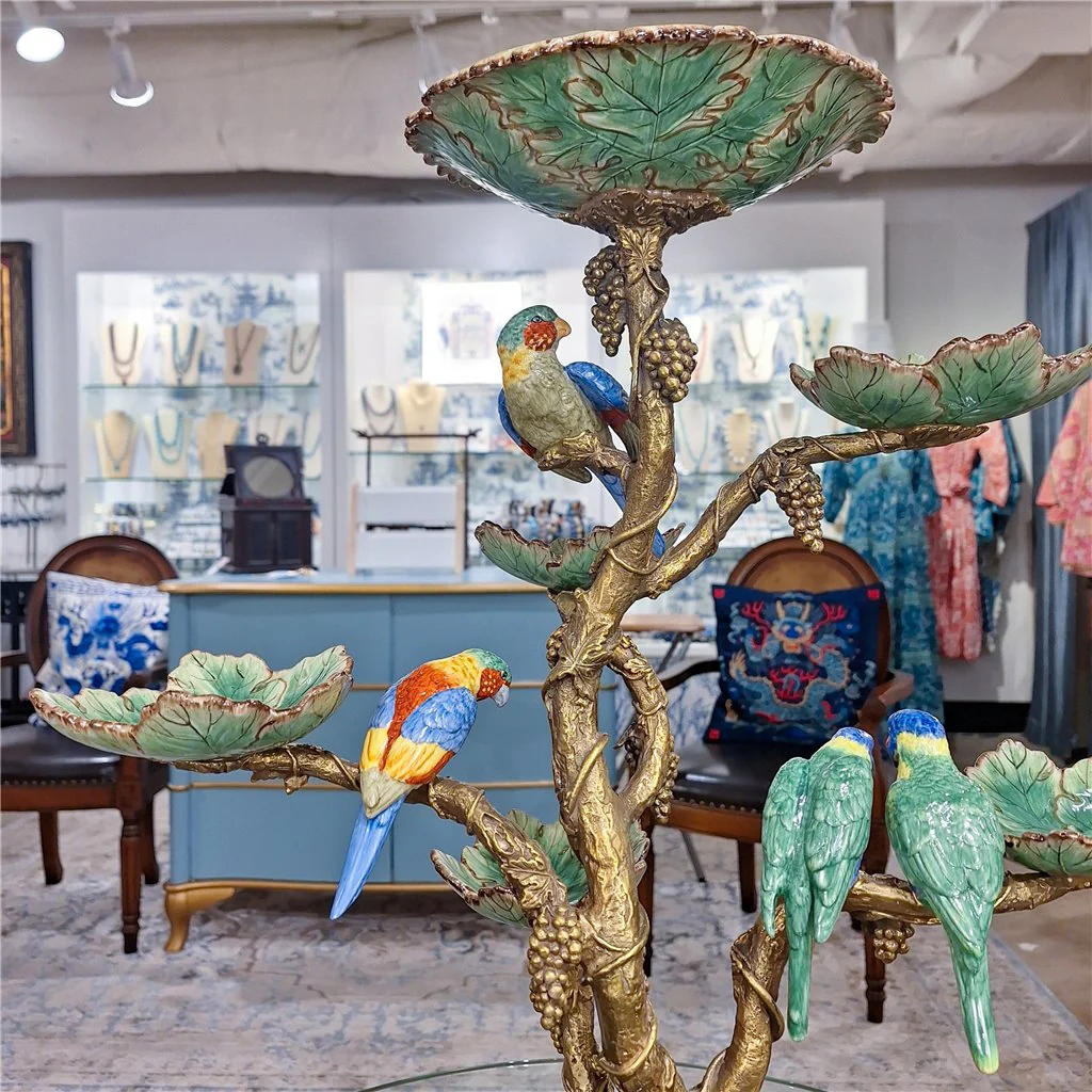 Danny's Fine Porcelain Porcelain / Bronze Tree With Dishes And Birds 60339 - Image 4