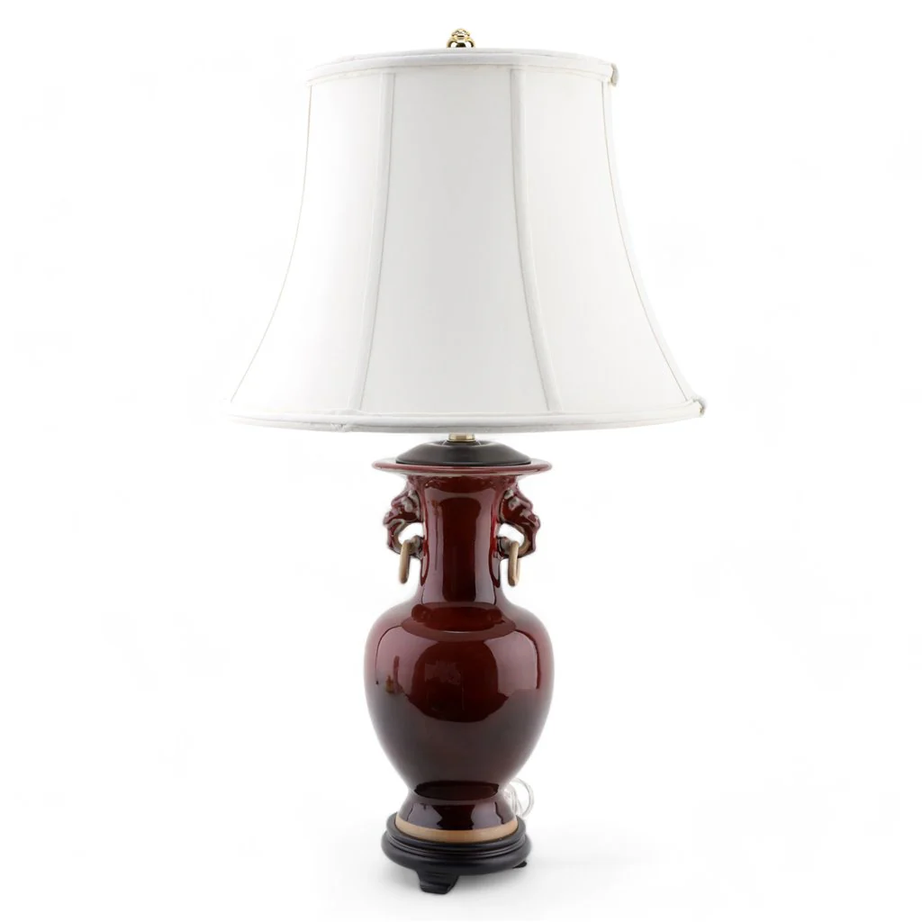 Danny's Fine Porcelain Porcelain Double Ring Handle Vase - Red Oxblood 51082-L