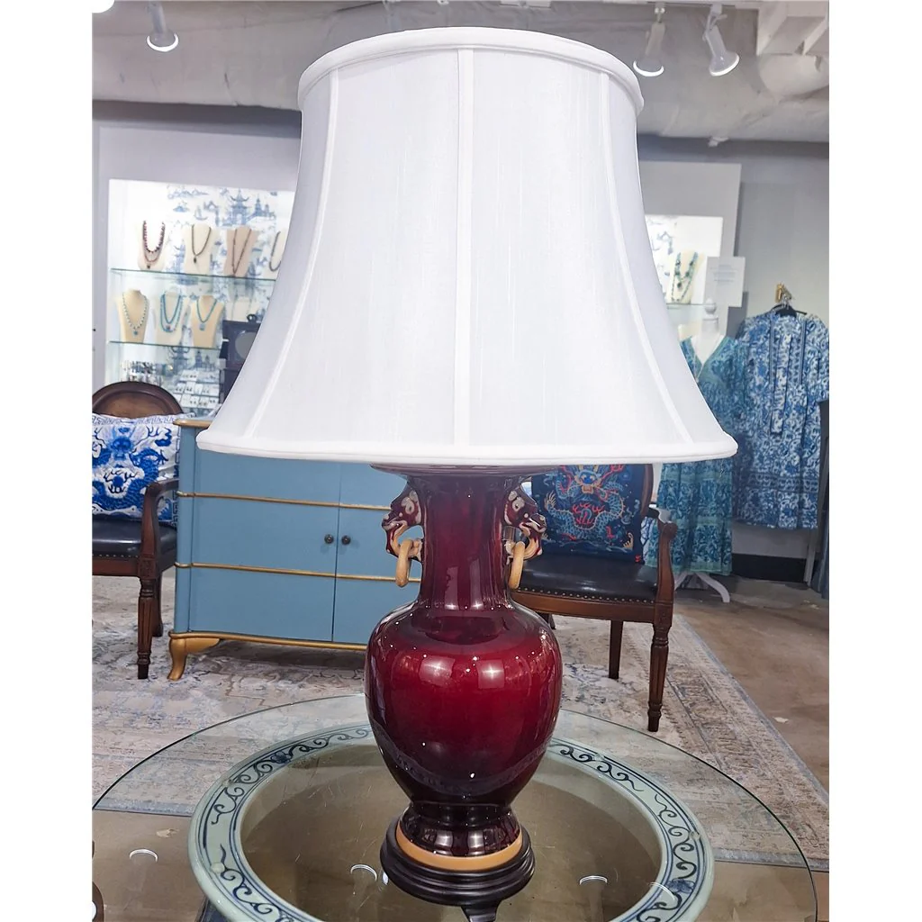 Danny's Fine Porcelain Porcelain Double Ring Handle Vase - Red Oxblood 51082-L - Image 4