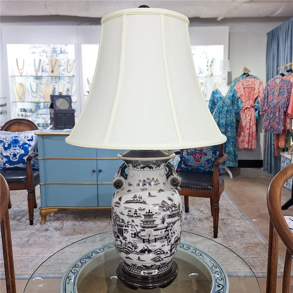 Danny's Fine Porcelain Porcelain Lamp - Black And White Willow (108-17-BE) 14231-L - Image 2