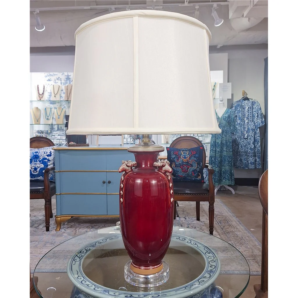 Danny's Fine Porcelain Porcelain Lamp Ram Heads - Red Oxblood 51081-L - Image 7