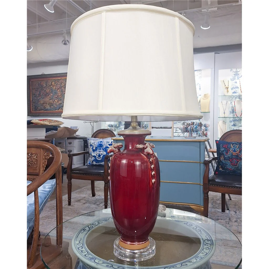 Danny's Fine Porcelain Porcelain Lamp Ram Heads - Red Oxblood 51081-L - Image 8