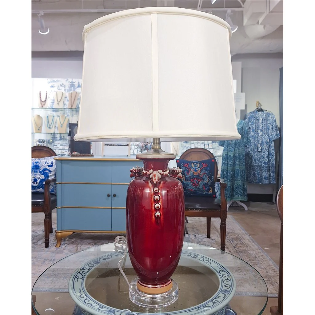 Danny's Fine Porcelain Porcelain Lamp Ram Heads - Red Oxblood 51081-L - Image 9