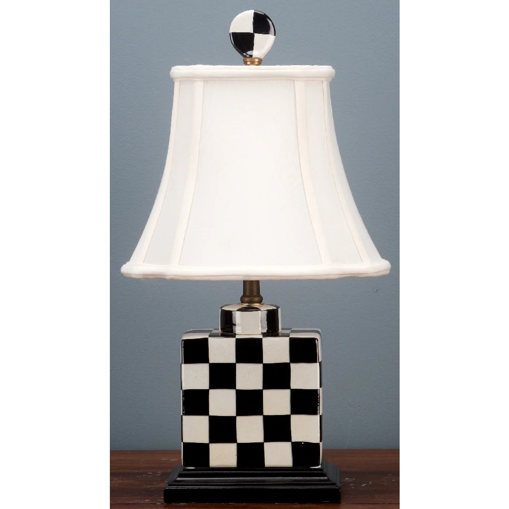 Danny's Fine Porcelain Porcelain Lidded Box Lamp- Black And White Square(312-10-Be) 14142-L - Image 2