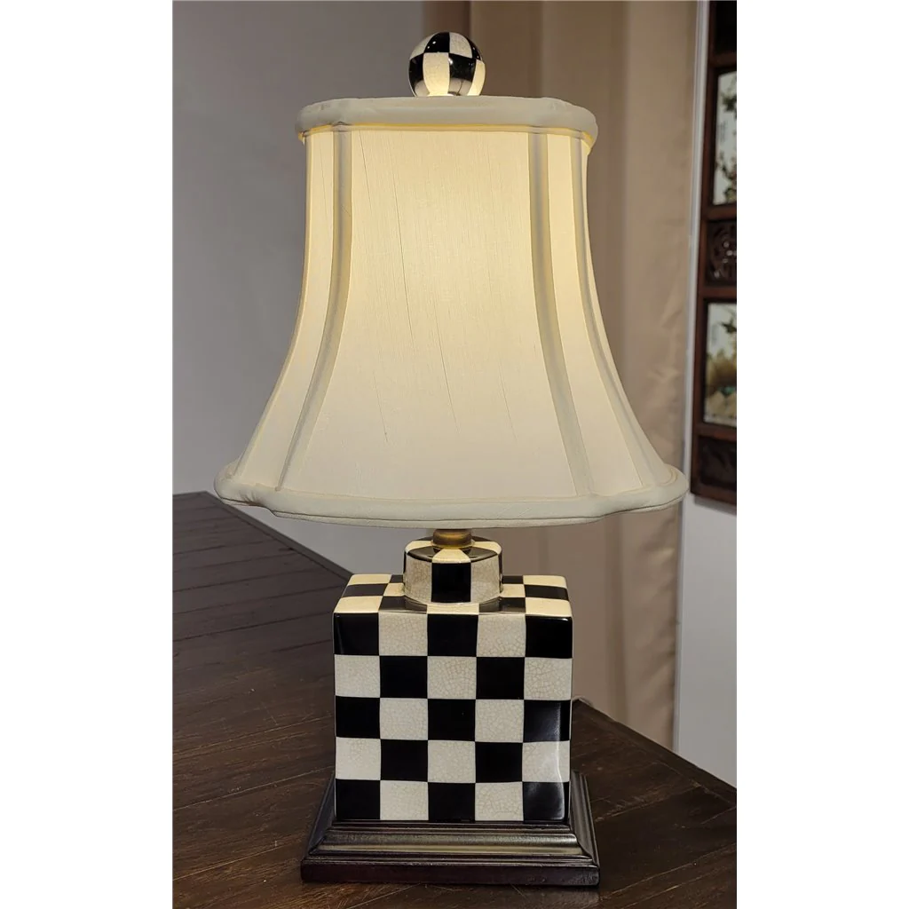 Danny's Fine Porcelain Porcelain Lidded Box Lamp- Black And White Square(312-10-Be) 14142-L - Image 3