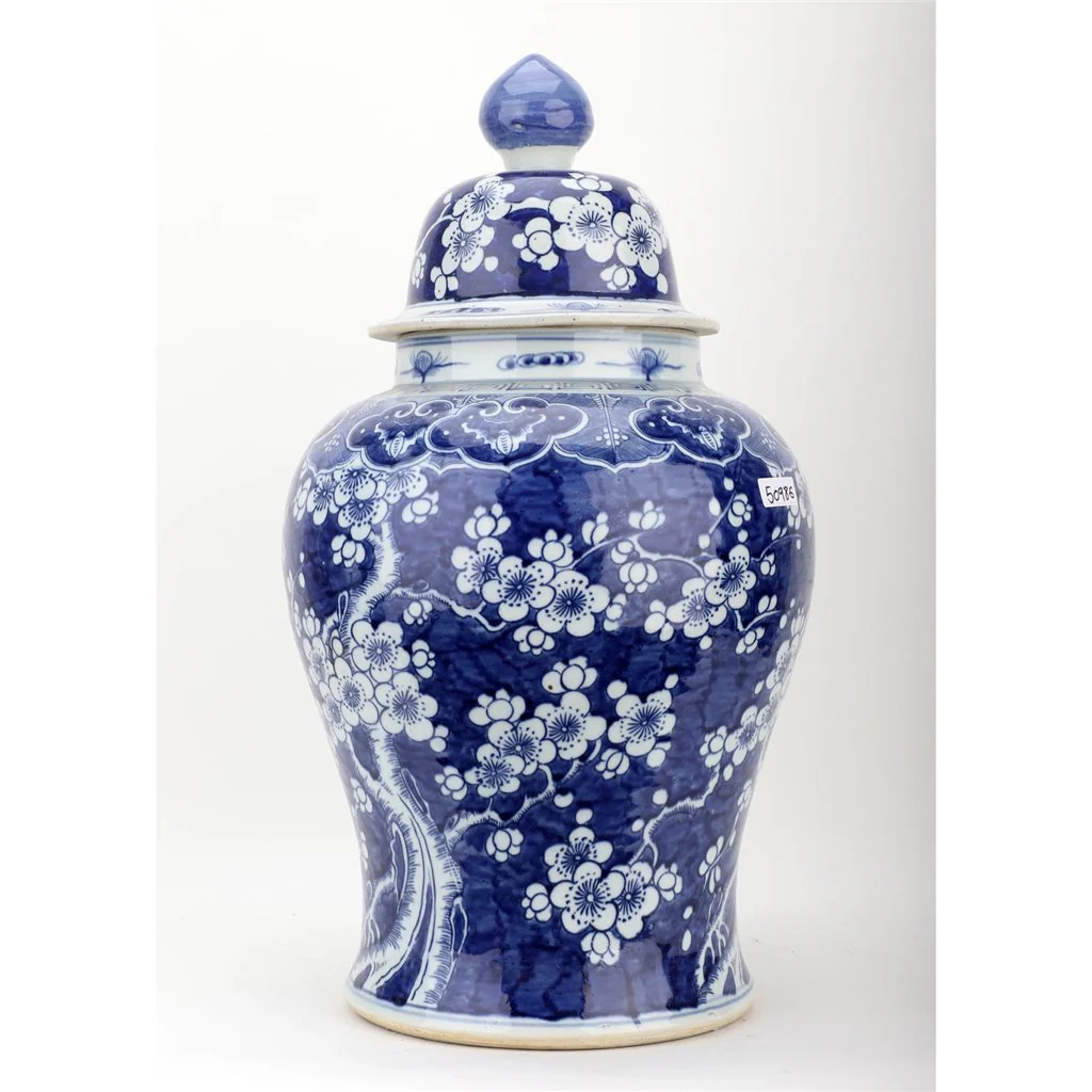 Danny's Fine Porcelain Porcelain Lidded Warrior Jar - Blue And White Plum Flower 50986 - Image 2