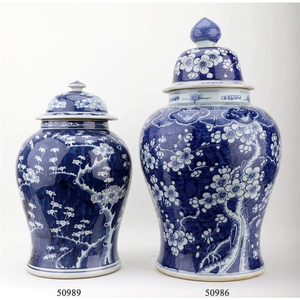 Danny's Fine Porcelain Porcelain Lidded Warrior Jar - Blue And White Plum Flower 50989 - Image 6