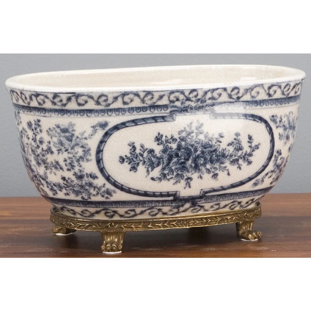Danny's Fine Porcelain Porcelain Oval Basin- Blue Bouquet 14093 - Image 10
