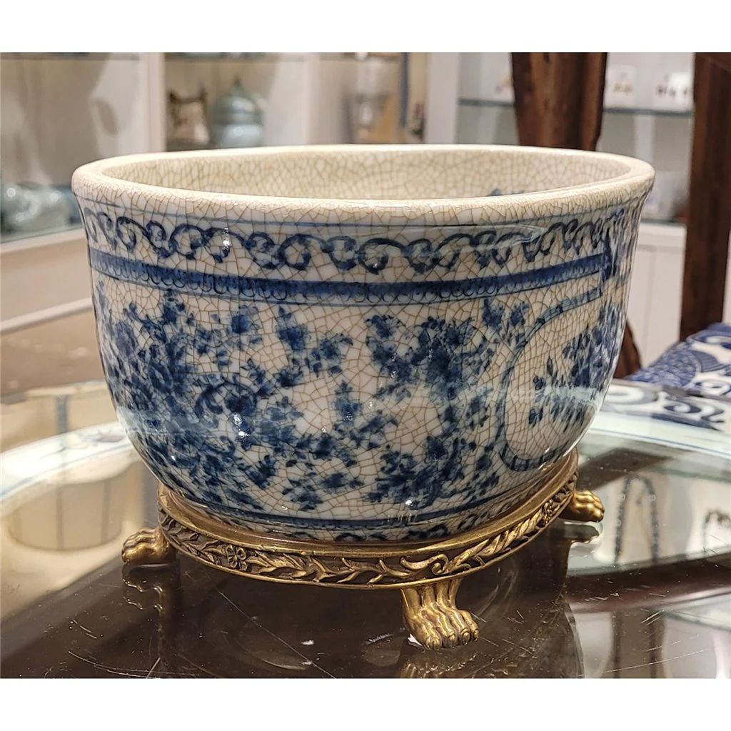 Danny's Fine Porcelain Porcelain Oval Basin- Blue Bouquet 14093 - Image 5