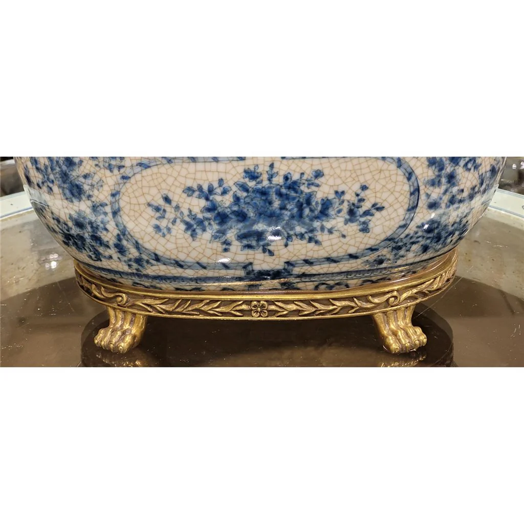 Danny's Fine Porcelain Porcelain Oval Basin- Blue Bouquet 14093 - Image 8