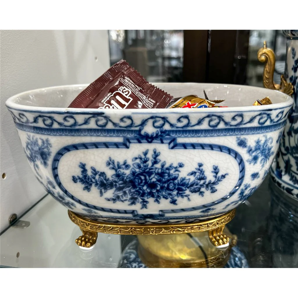 Danny's Fine Porcelain Porcelain Oval Basin- Blue Bouquet 14093 - Image 9