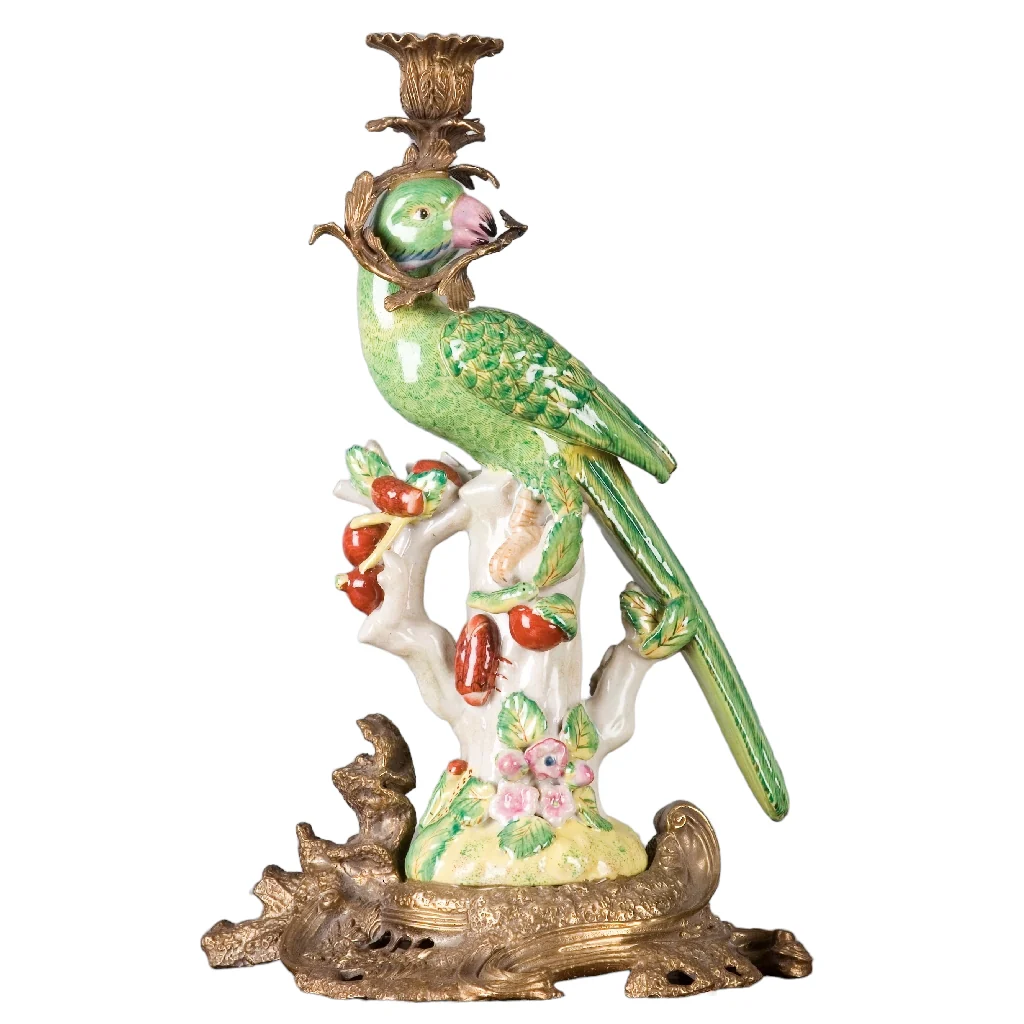 Danny's Fine Porcelain Porcelain Parrot Candlestick 13317