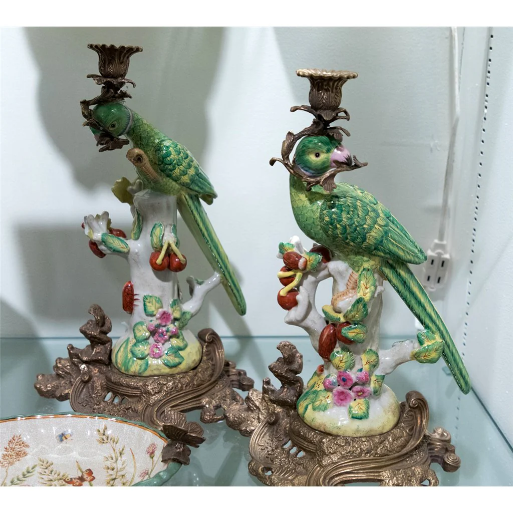 Danny's Fine Porcelain Porcelain Parrot Candlestick 13317 - Image 3