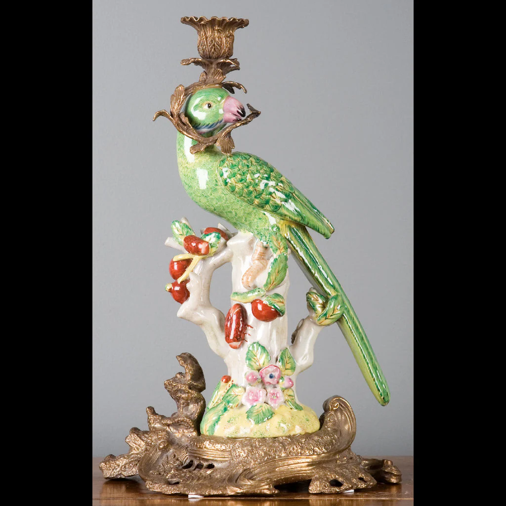 Danny's Fine Porcelain Porcelain Parrot Candlestick 13317 - Image 4