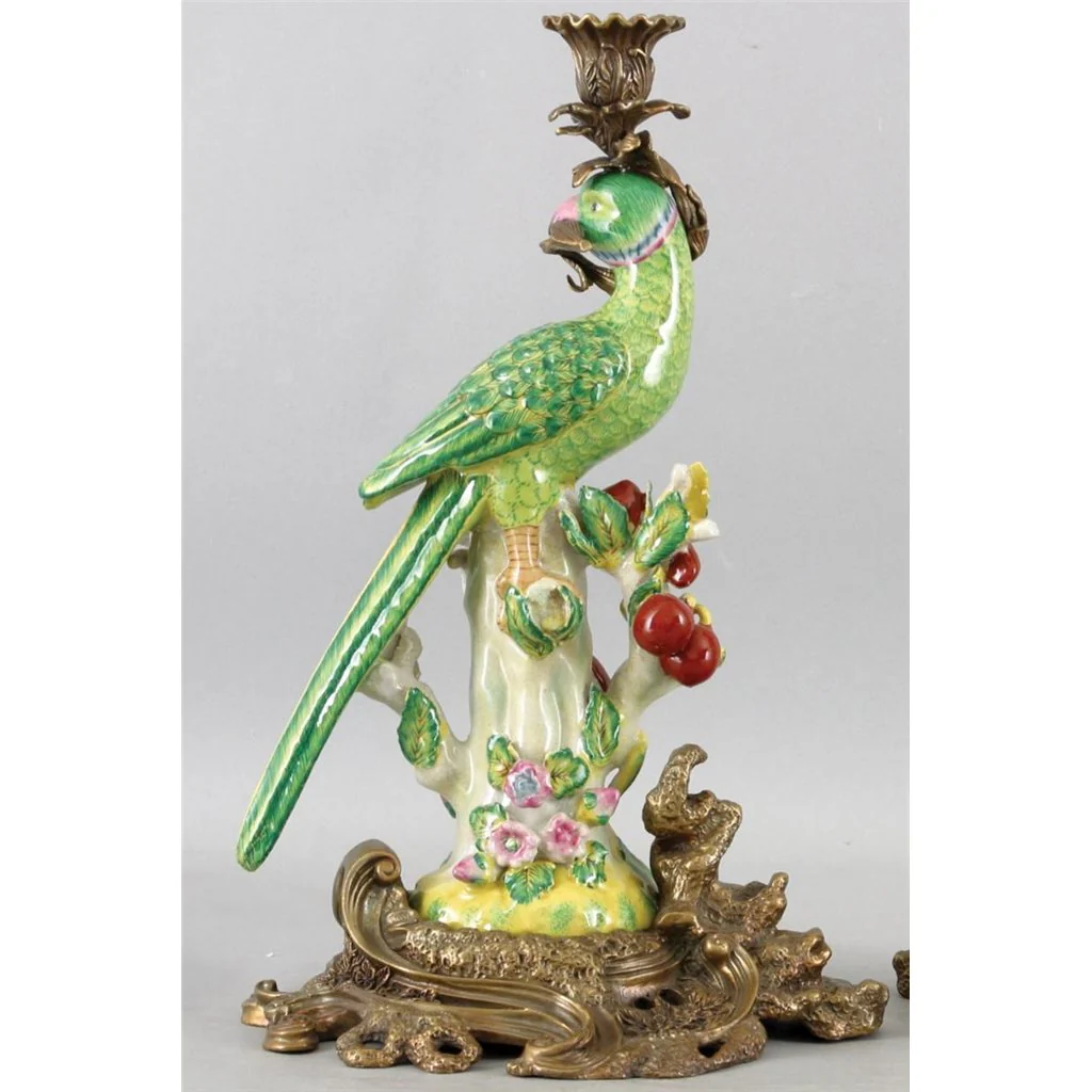 Danny's Fine Porcelain Porcelain Parrot Candlestick 13317 - Image 5