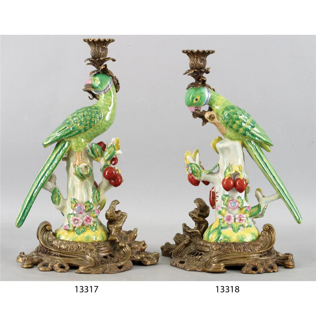 Danny's Fine Porcelain Porcelain Parrot Candlestick 13317 - Image 6