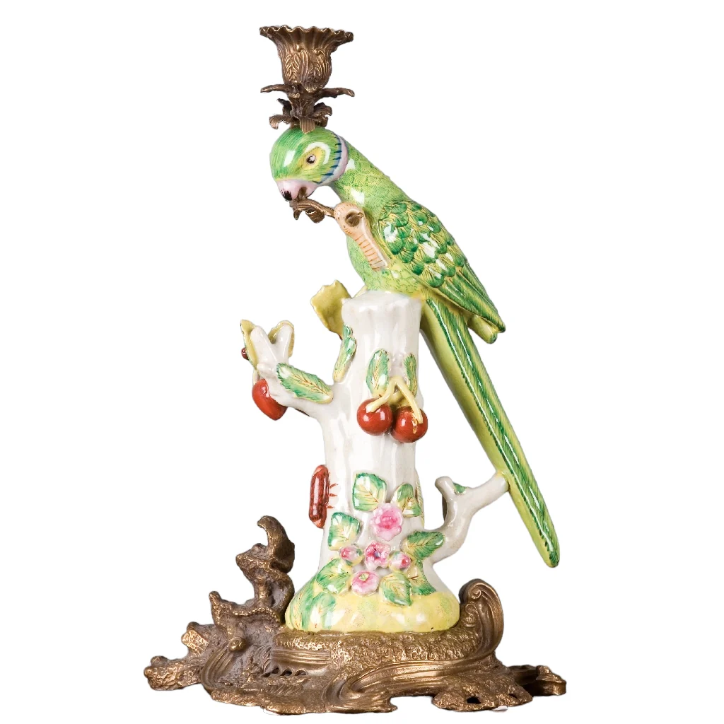 Danny's Fine Porcelain Porcelain Parrot Candlestick 13318
