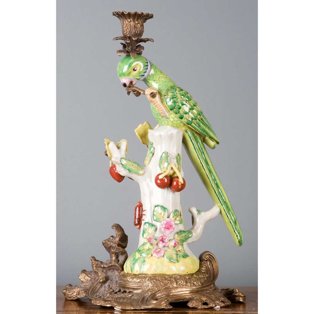 Danny's Fine Porcelain Porcelain Parrot Candlestick 13318 - Image 4