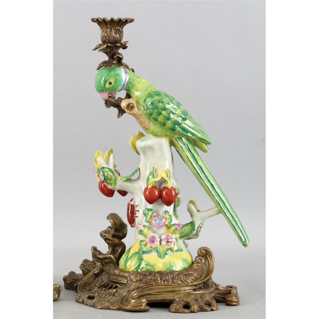 Danny's Fine Porcelain Porcelain Parrot Candlestick 13318 - Image 5