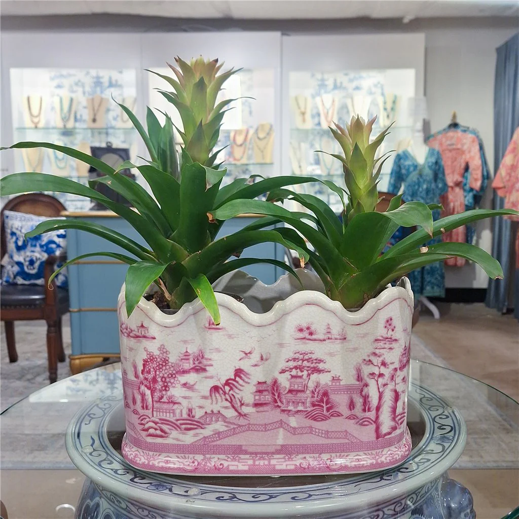 Danny's Fine Porcelain PORCELAIN PLANTER- PINK AND WHITE WILLOW 14210 - Image 4