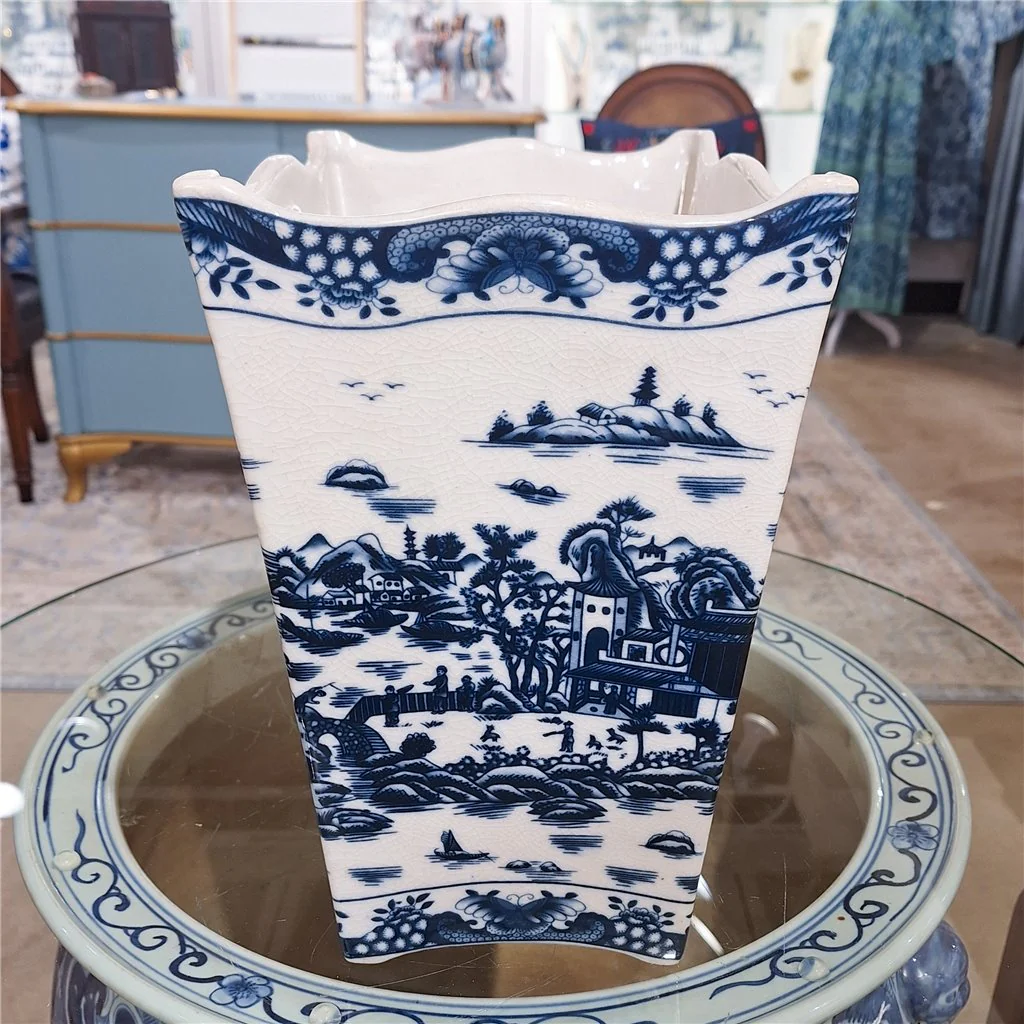 Danny's Fine Porcelain Porcelain Rectangular Waste Bin In Blue Willow Pattern 14252 - Image 12
