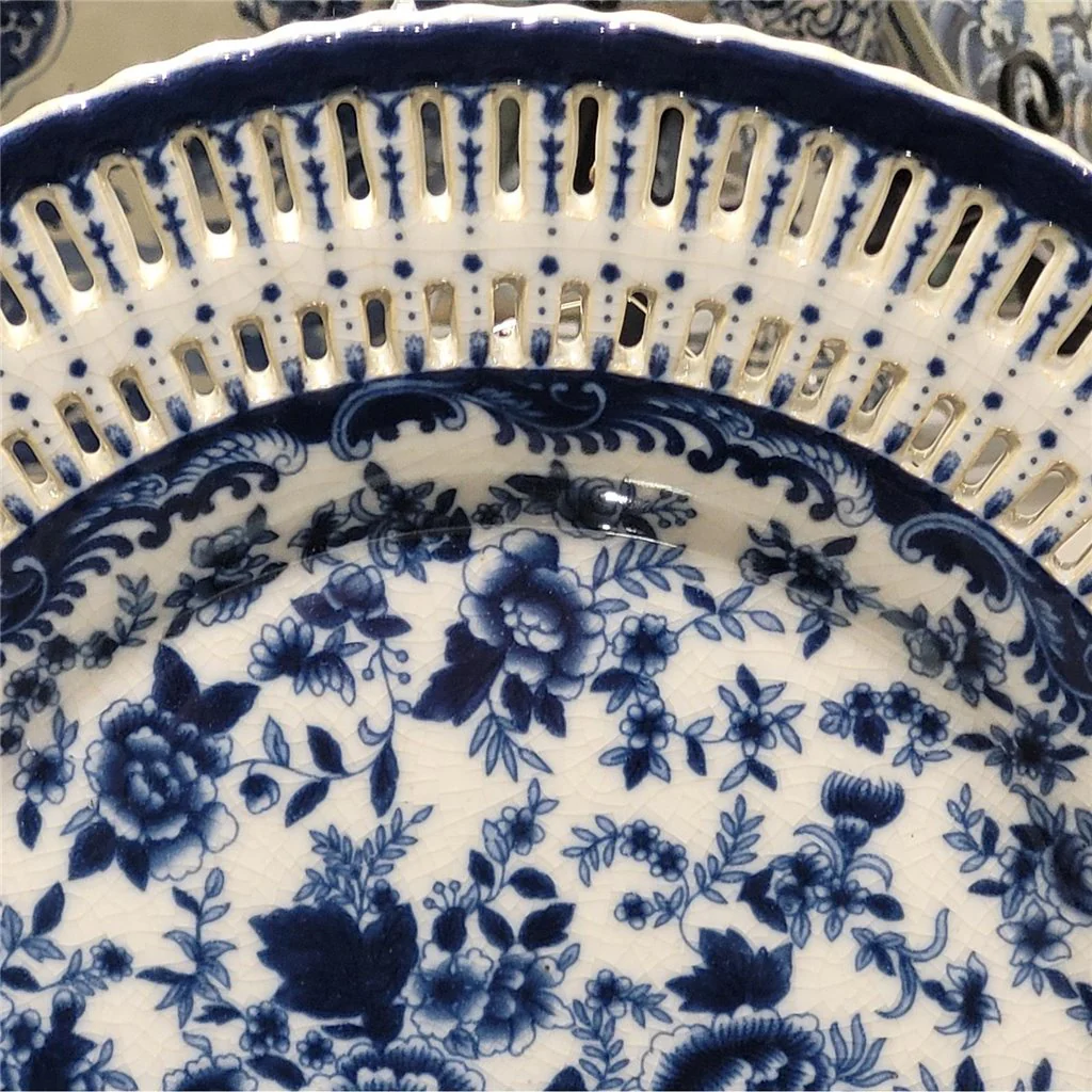 Danny's Fine Porcelain Porcelain Round Platter-Blue And White Bouquet 14247 - Image 12