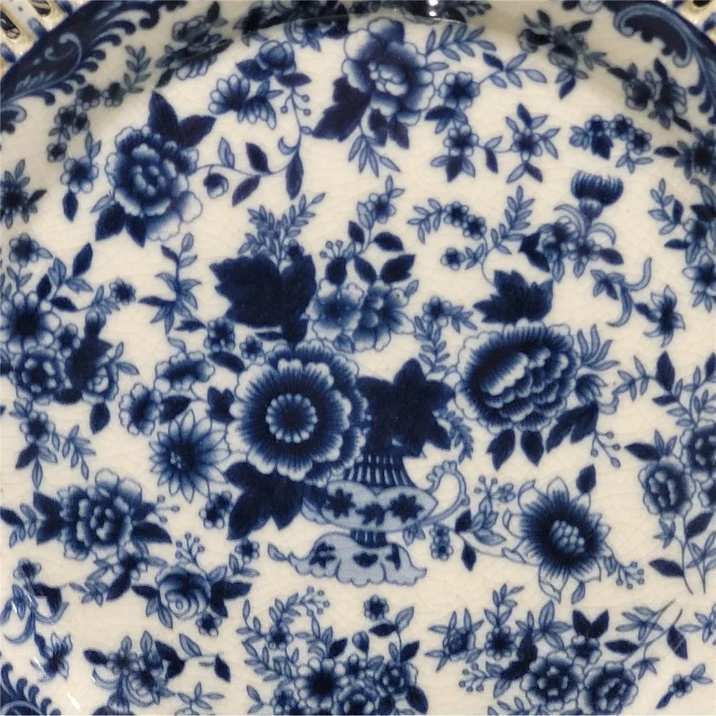 Danny's Fine Porcelain Porcelain Round Platter-Blue And White Bouquet 14247 - Image 13