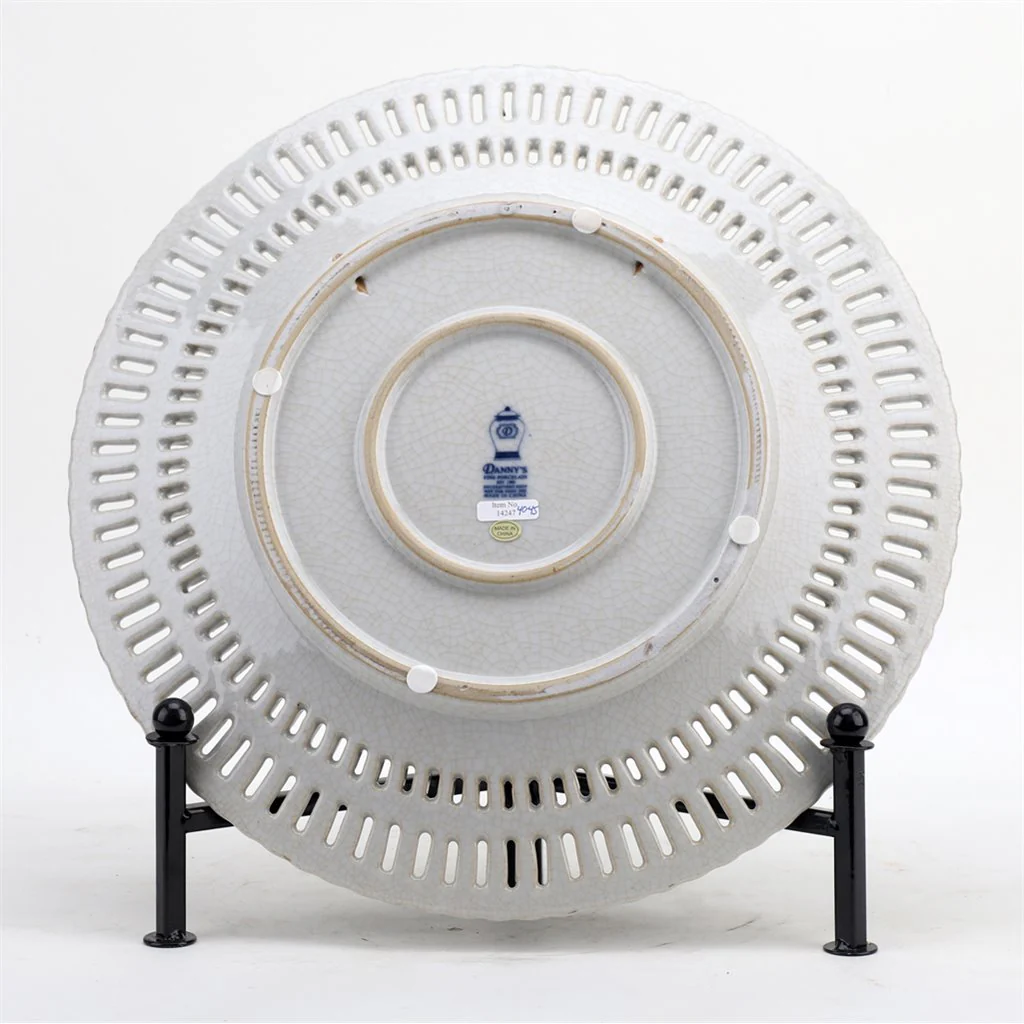 Danny's Fine Porcelain Porcelain Round Platter-Blue And White Bouquet 14247 - Image 5
