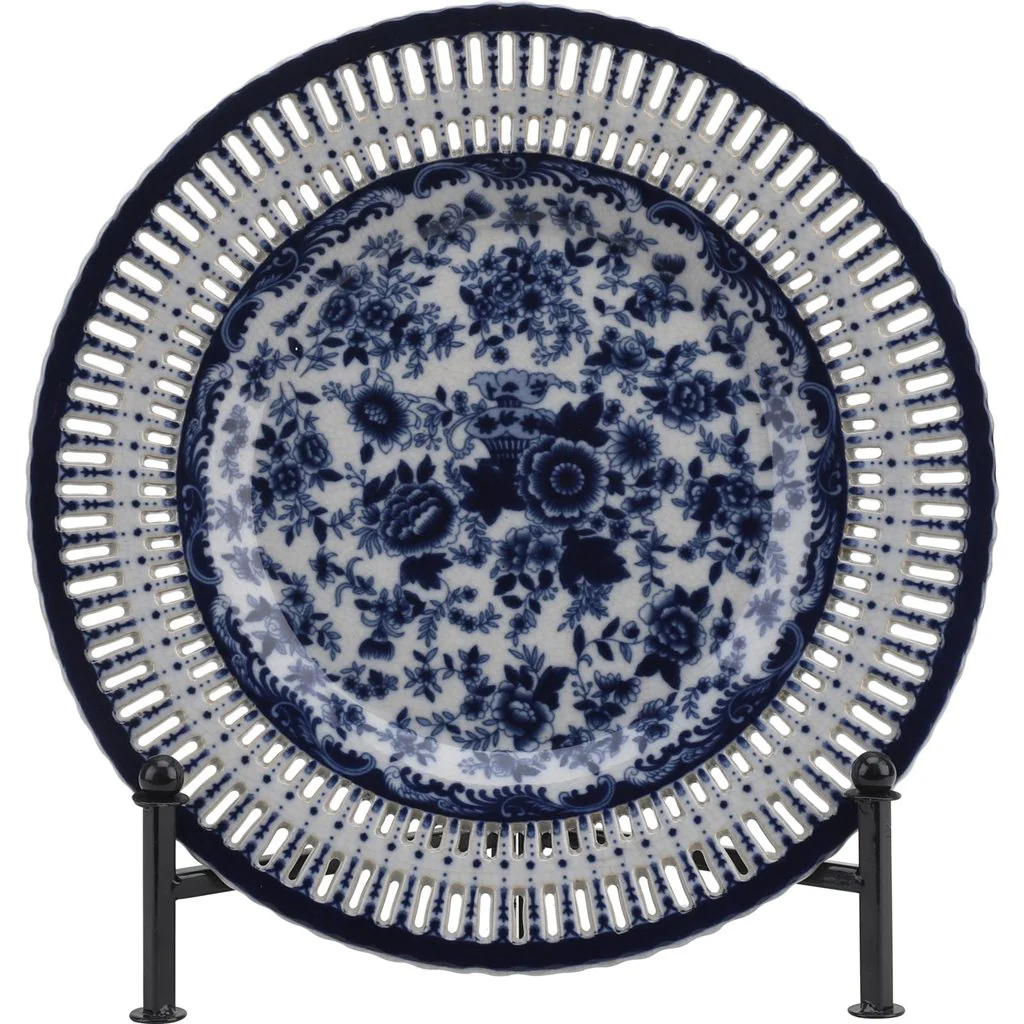 Danny's Fine Porcelain Porcelain Round Platter-Blue And White Bouquet 14247 - Image 6