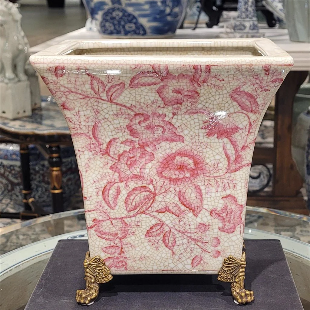 Danny's Fine Porcelain Porcelain Square Planter - Pink Primrose 14237 - Image 10