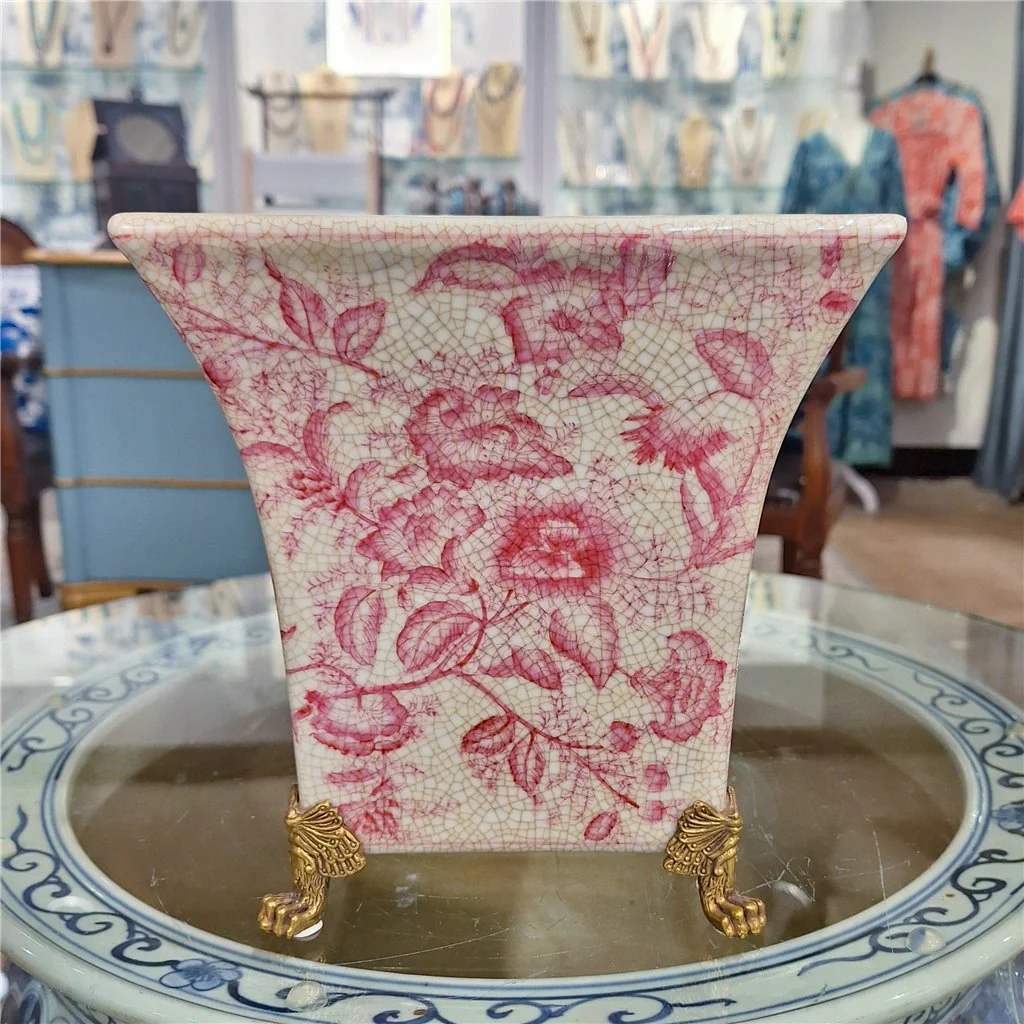 Danny's Fine Porcelain Porcelain Square Planter - Pink Primrose 14237 - Image 2