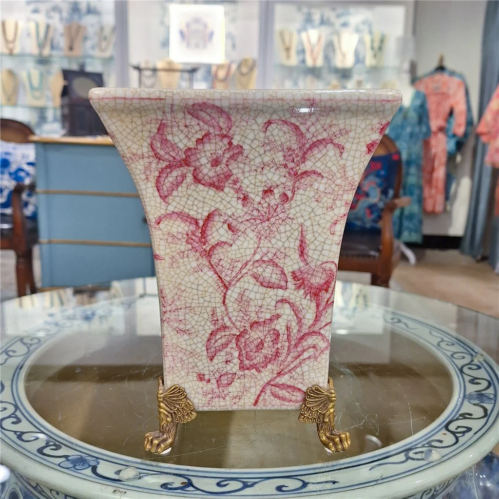 Danny's Fine Porcelain Porcelain Square Planter - Pink Primrose 14237 - Image 4