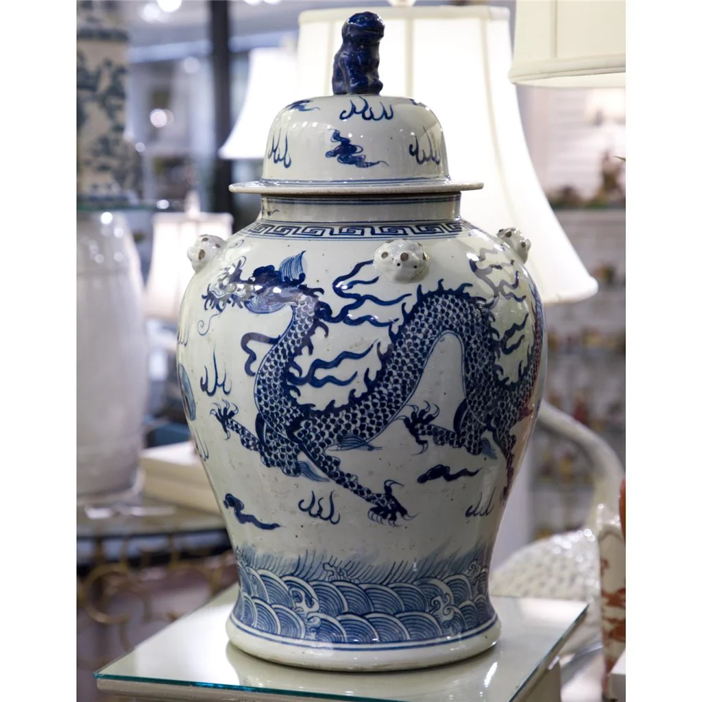 Danny's Fine Porcelain Temple Jar - Blue And White Dragon 50341 - Image 4